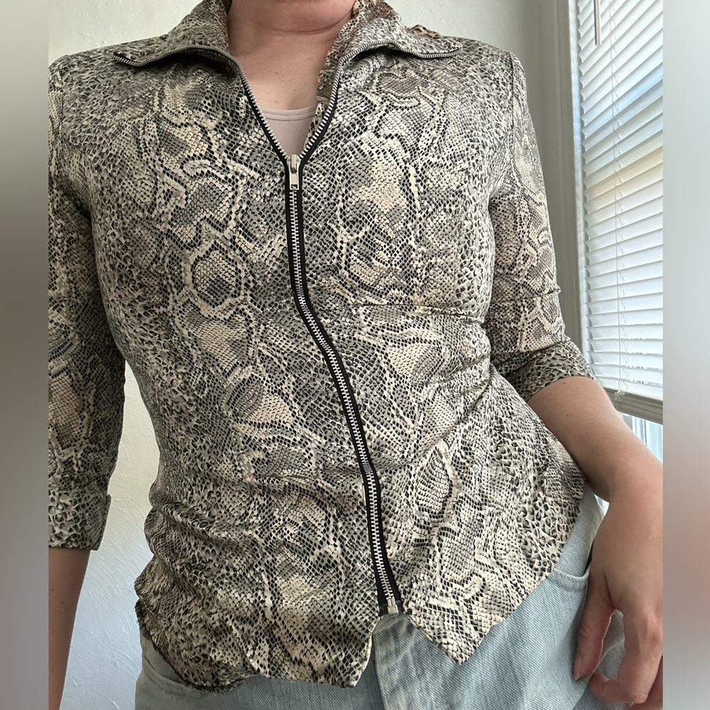 Vintage Satin Zip Blouse / Jacket